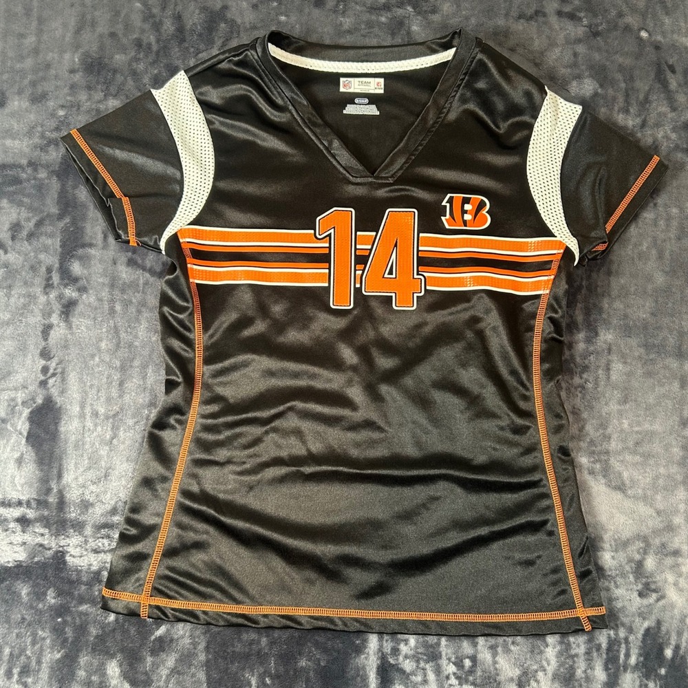 NFL‎ Team Apparel Cincinnati Bengals Jersey Womens Small Black Andy Dalton 14